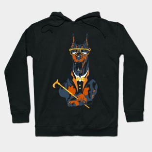 Hipster dog Doberman Pinscher Hoodie